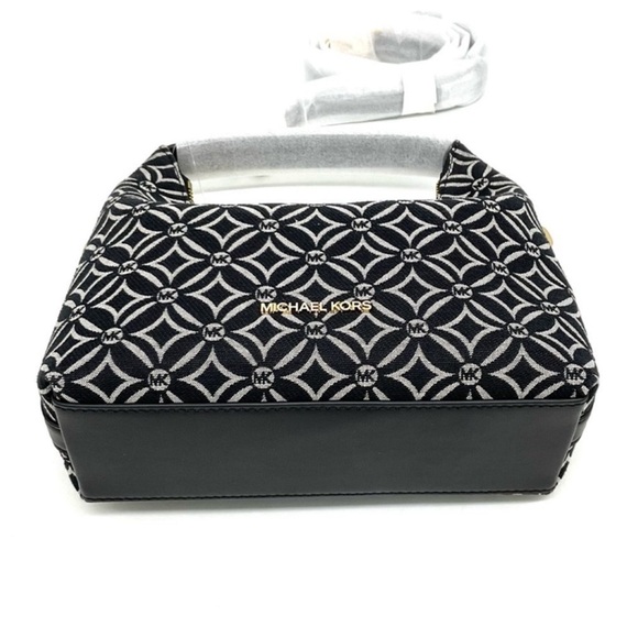 Michael Kors Ember Small Logo Jacquard Messenger Bag Black - Picture 10 of 11